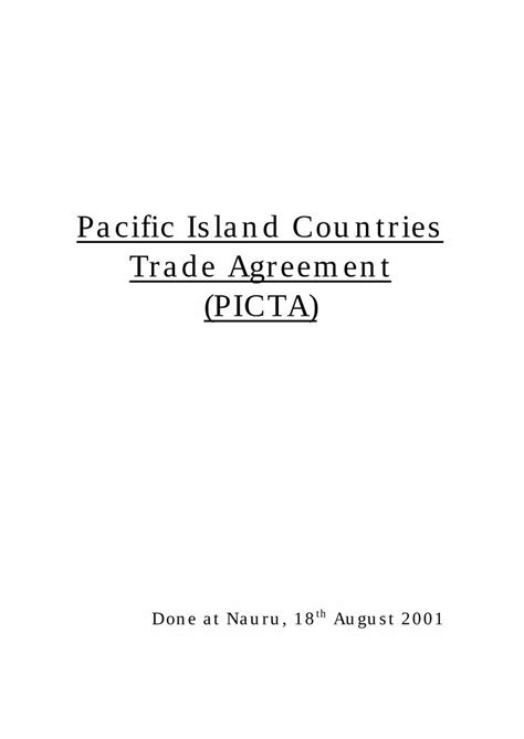 thepicta|PACIFIC ISLAND COUNTRIES TRADE AGREEMENT (PICTA).